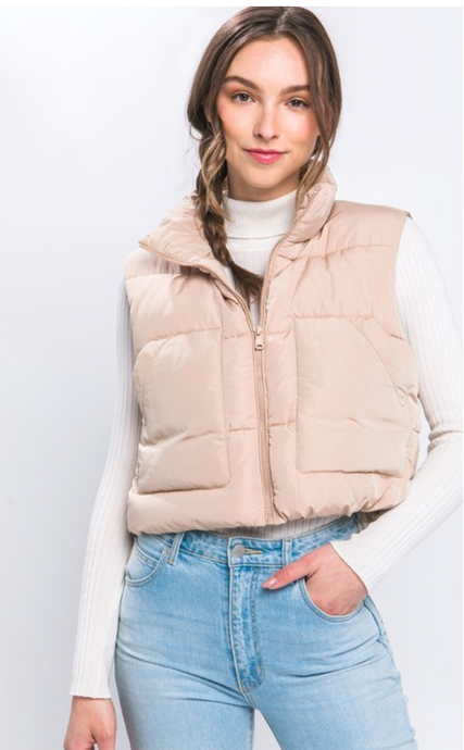 The Perfect Neutral Puffer Vest (S-L)