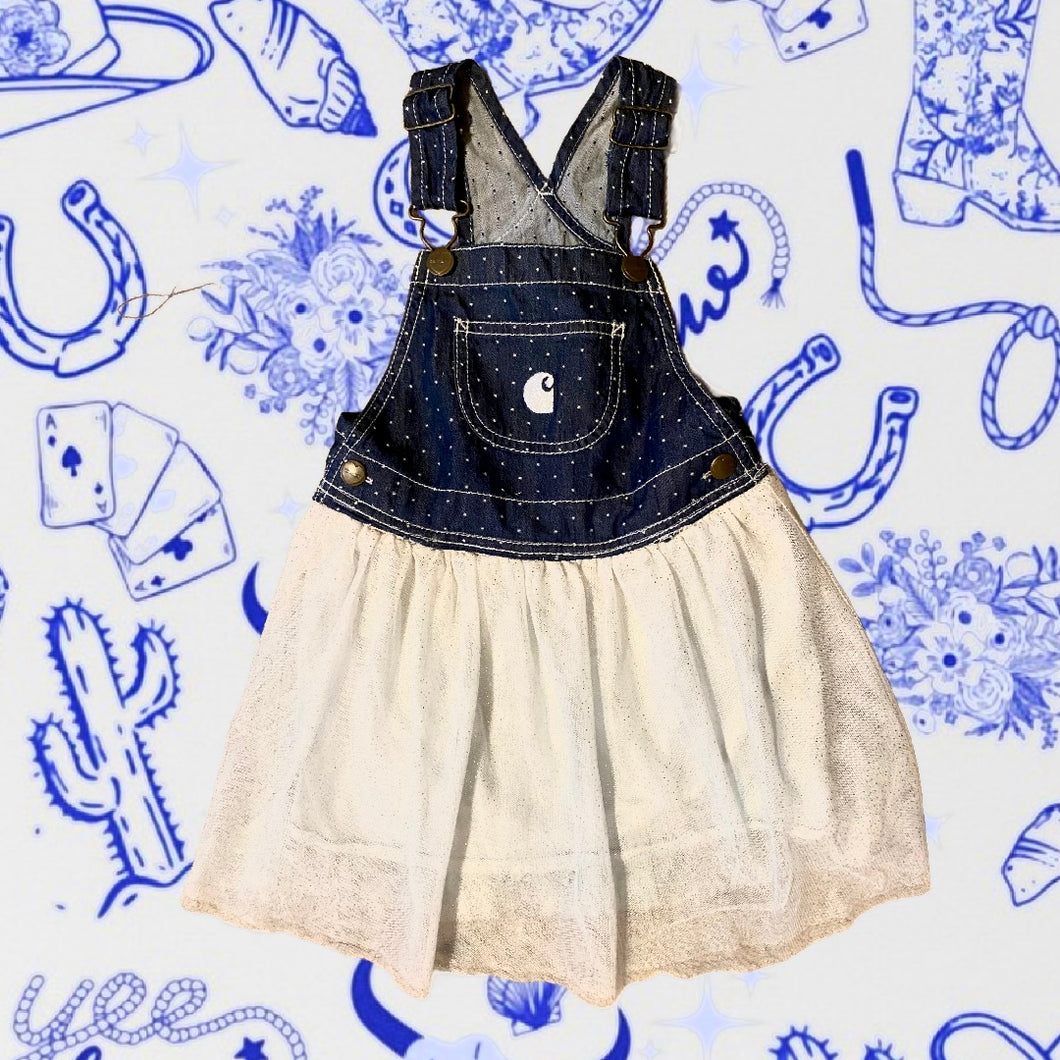 Denim & Glitter Overalls (2T)