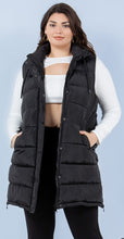 Load image into Gallery viewer, Long Length Black Puffer Vest (1XL-3XL)