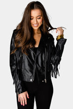 Load image into Gallery viewer, Hearts on Fire Faux Leather Jacket (S-L)